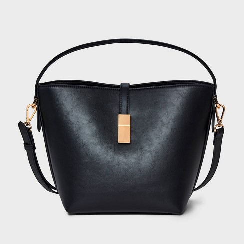 Black cross body bucket bag online