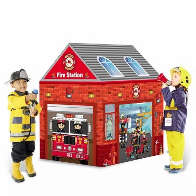 Hachikiko Fire Station Play Tent for Kids, Indoor Outdoor Pretend Playhouse, Boys School Children’s Game Toy, Easy Setup & Storage