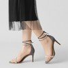 Perphy Women's Rhinestone Round Open Toe Ankle Tie Stiletto Heels Sandals - 3 of 4