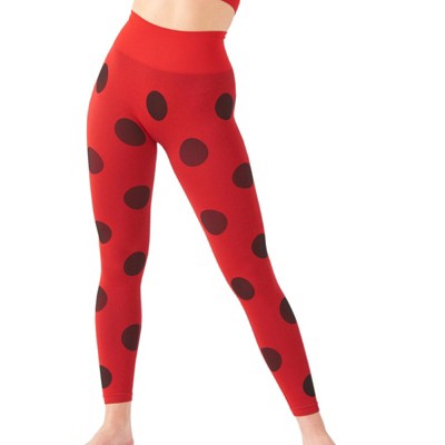 Miraculous Ladybug Womens Seamless Legging - High Waisted for Gym Workout, Cosplay, Yoga, Running by MAXXIM Red 