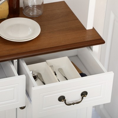 Homcom Kitchen Hutch Storage Cabinet with Antique Details, Feestanding Pantry Cabinet with 3-Level Adjustable Shelves, Dining Room Hutch, White — фото 5