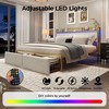 Bed Frame with 2 Storage Drawers, LED Bed Frame with Storage Headboard&Charging Station, Metal Platform Bed Frame, No Box Spring Needed, Noise Free - 4 of 4