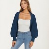 Anna-Kaci Women's Open Front Long Sleeve Knit Shrug Cardigan with Cropped Fit Design - 3 of 4