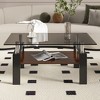Mayeerty Rectangle Coffee Table, Tempered Glass Tabletop with MDF Layer, Modern Table for Living Room , Gray Glass - 2 of 4