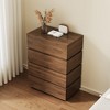 Luck Live Modern 4-Drawer Dresser, Bedroom Storage Cabinet, Tall Vertical Dresser – Walnut Color - 4 of 4