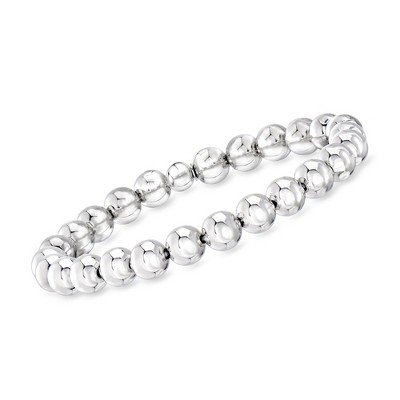 Ross-Simons Italian 8mm Sterling Silver Bead Stretch Bracelet