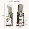 Fredees 360° Swivel Jewelry Cabinet with LED Lights, Armoire with Wavy Full-Length Mirror, Lockable Standing Jewelry Storage - 2 of 4