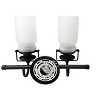 Sunset Qairo 2 Light Vanity Oil Brushed Bronze w/ Frosted Seeded Glass Shades - 4 of 4