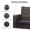 NicBex 2-Seat Wicker Hanging Swing Bench with Chains and Cushions for Patio Bedroom Porch Garden - 4 of 4