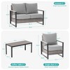 Sonkuki Outdoor Furniture Set Patio Conversation Sofa with Coffee Table Set, All-Weather PE Rattan Couch with Cushion - 3 of 4