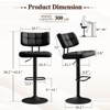 Furniliving Modern Swivel Bar Stools Set of 2, Faux Leather Upholstered, Height-Adjustable for Kitchen Island, Dining Space - 2 of 4