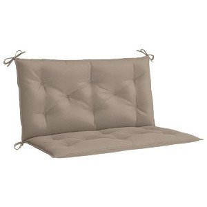 vidaXL Indoor/Outdoor Bench Cushions 2 pcs, Non-slip, Water-Repellent, Taupe 39.4"x19.7"x2.8" - 1 of 4
