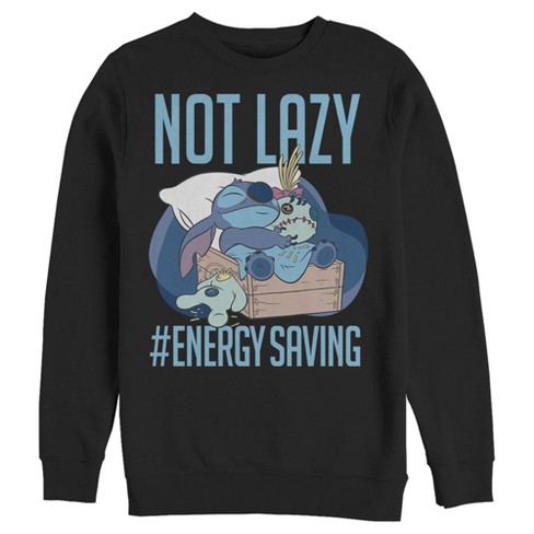 Men's Lilo & Stitch Lazy, Saving Energy Sweatshirt : Target