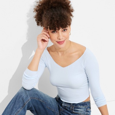 Women's Long Sleeve V-Neck T-Shirt - Wild Fable™