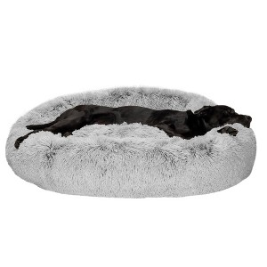 FurHaven Calming Cuddler Long Fur Donut Dog Bed - 1 of 4
