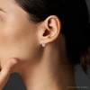 Pompeii3 1/4Ct Small Diamond Hoops in 10k White Gold 1/2" Tall - 3 of 4