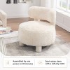 Fur Upholstered Slipper Chair,Armless Accent Chair with Curved Backrest, Bedroom Vanity Chair, Faux Fur Side Chair-The Pop Home - 2 of 4
