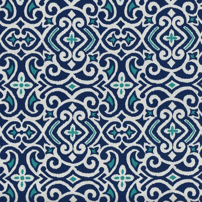 Blue and White Damask Outdoor Lumbar Pillow Set