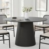 PexFix 46" Round Dining Table for 6 People Modern Pedestal Table with Fluted Cone Base & Wood MDF Top for Small Space Kitchen Dining Room Cafe Black - 2 of 4