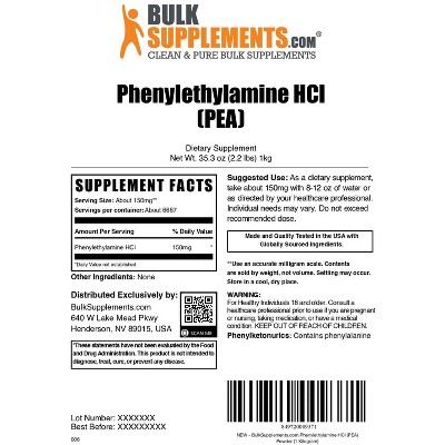 BulkSupplements Phenylethylamine HCl (PEA) Powder