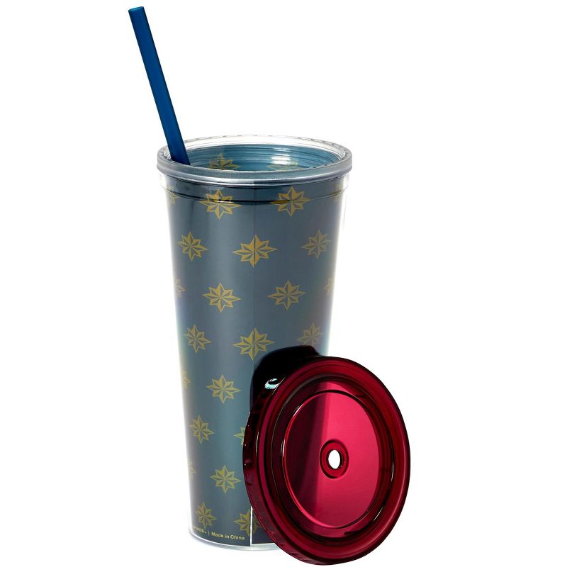 Seven20 Marvel's Captain Marvel Actually I Can 16-Oz PVC Tumbler w/ Lid and Straw, 4 of 7