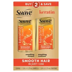 Suave Professionals Keratin Infusion Smoothing Shampoo & Conditioner - 2pk/12.6 fl oz each