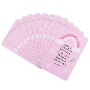 Dicksons Before I Formed You - Jeremiah 1:5, Pink 3.8 x 2.5 Inch Laminated Cardstock Pocket Card Bookmark; Pack of 12 - 1 of 2