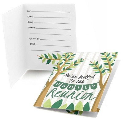 Big Dot of Happiness Family Tree Reunion - Fill In Family Gathering Party Invitations (8 count)