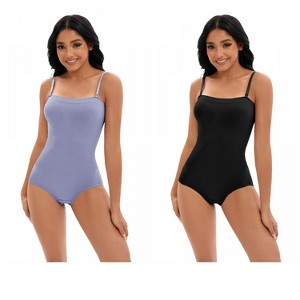 INSPIRE CHIC 2 Pcs Women's Cami Convertible Straps Slimming Waisted Buttons Bottom Butt Lifter Body Shapers - 1 of 4