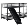 Whisen Stylish Design Metal Bunk Bed with Slide and Guardrails - 3 of 4