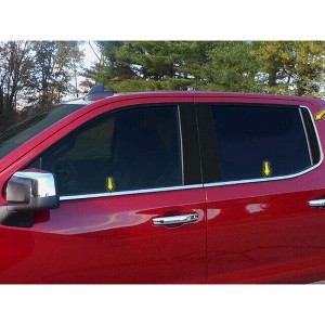 QAA is Compatible with 2019-2020 Chevrolet Silverado 22 Piece Stainless Window Trim Package, Includes Upper Trim, Window Sills, and Pillar Posts - 1 of 4