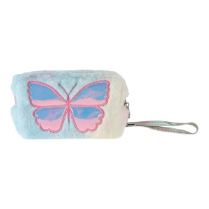 Unique Bargains Women Embroidered Butterfly Makeup Bag Light Yellow 1 Pc - 1 of 3