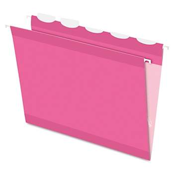 Pendaflex Colored Reinforced Hanging Folders 1/5 Tab Letter Pink 20/Box 90240