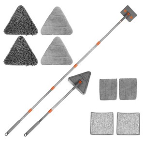NewHome "2-in-1 Baseboard Cleaner Mop with Squeegee, Extendable Handle, Reusable Pads, 360° Rotatable Design" Grey - 1 of 4
