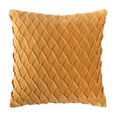 Golden Gem Textured Velvet 18" x 18" Throw Pillow Cover