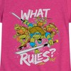 Girls' - Teenage Mutant Ninja Turtles - What Rules? Leo and Brothers Fitted Short Sleeve Graphic T-Shirt - 2 of 4
