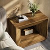 Tribesigns 2-Tier Large Nightstand with Shelf,  35.43 -InchOversized Night Stand for Bedroom, Rustic Brown Side Table for Bedroom,Brown - 3 of 4