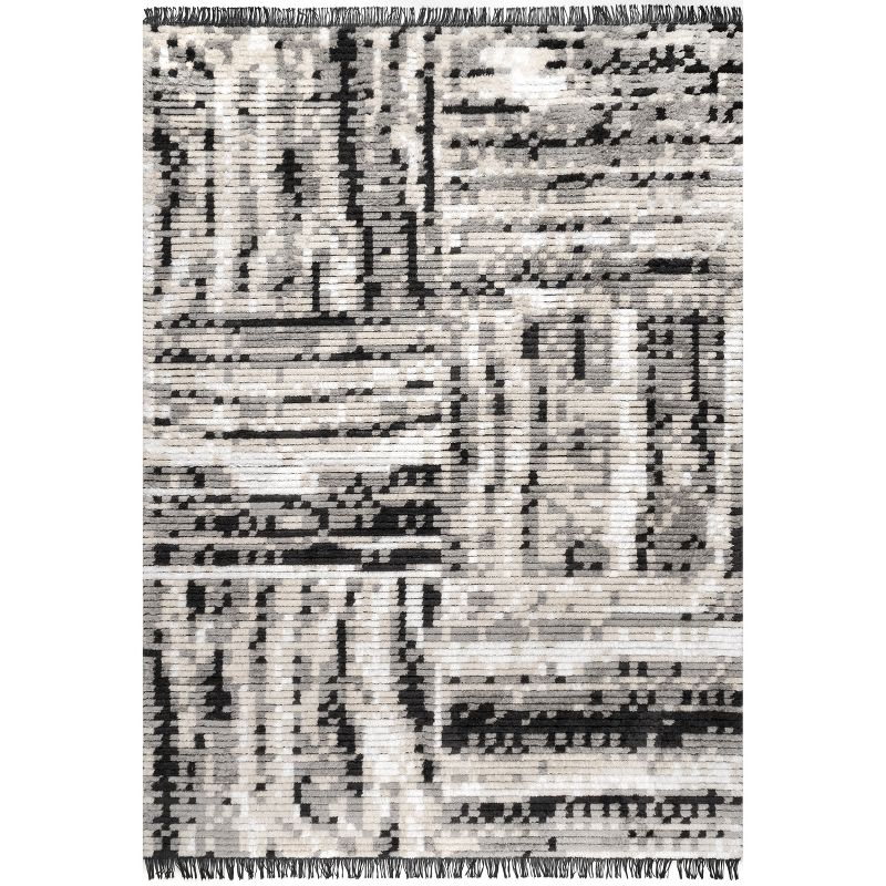 nuLOOM Nicolette Abstract Tile Soft Shag Fringe Area Rug, 1 of 9