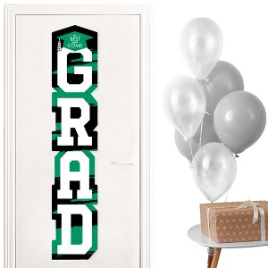 Big Dot of Happiness Green Graduation Banner - Vertical Shaped Banner Decorations - 1 of 4