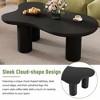 Lirago Cloud Coffee Table 44W x 25 9D Cream Black Minimalist End Table 3 Legs 1 5 Thick MDF Round Edge Living Room Bedroom Balcony Easy Assembly - 4 of 4