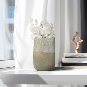 Decorative Glass Vase - Modern Casual Design - Decorative Accent for Home, Office, Bedroom, or Living Room Decor - 10" Green - 1 of 4