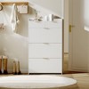 Narrow Shoe Storage Cabinet with 3 Flip Drawers, With 2 Drawers, Freestanding Wooden Shoe Rack Cabinet Hidden for Entryway, Hallway - 3 of 4