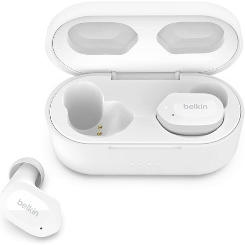Belkin Wireless Earbuds, Soundform Play Charge, Earphones Auc005btwh Wireless True Play (white) Usb Ipx5 38 Hour : Resistant, C Target Time Quick With Water