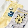 Women's Disney Winnie The Pooh 3pk Mid Crew Socks - Ivory/Oatmeal Heather/Yellow 4-10: Knit Polyester Spandex, Rib Cuffs - 3 of 3