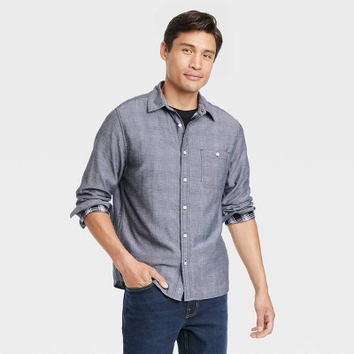 Men's Double Weave Long Sleeve Button-Down Shirt - Goodfellow & Co™