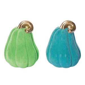 Transpac Medium Terracotta Colorful Pumpkin Set of 2 Halloween Home Decorations - 1 of 1