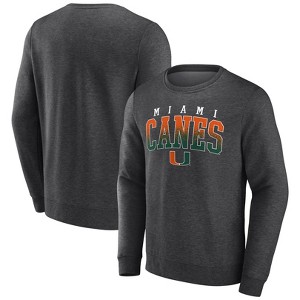 NCAA Miami Hurricanes Men's Crew Neck Fleece Gray Sweatshirt - 1 of 3