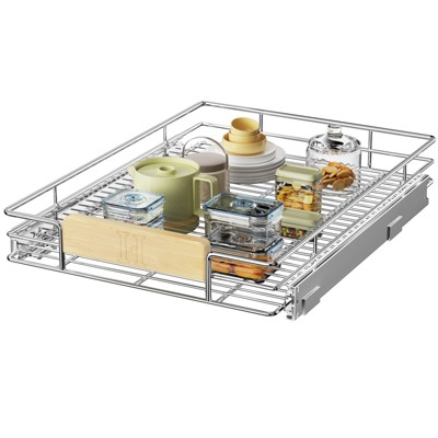 LOVMOR Pull Out Cabinet Organizer with Wooden Handle