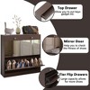 2 Tier Shoe Storage Cabinet With 2 Flip Drawers, Mirrored Narrow Shoes Rack Cabinet With 1 Storage Drawer, Hidden Shoe Storage Organizer For Entryway - 4 of 4