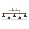 Toltec Lighting Portland 5 - Light Island Pendant Light in  Dark Granite with 7" Dark Granite Cone Metal Shade Shade - 2 of 2